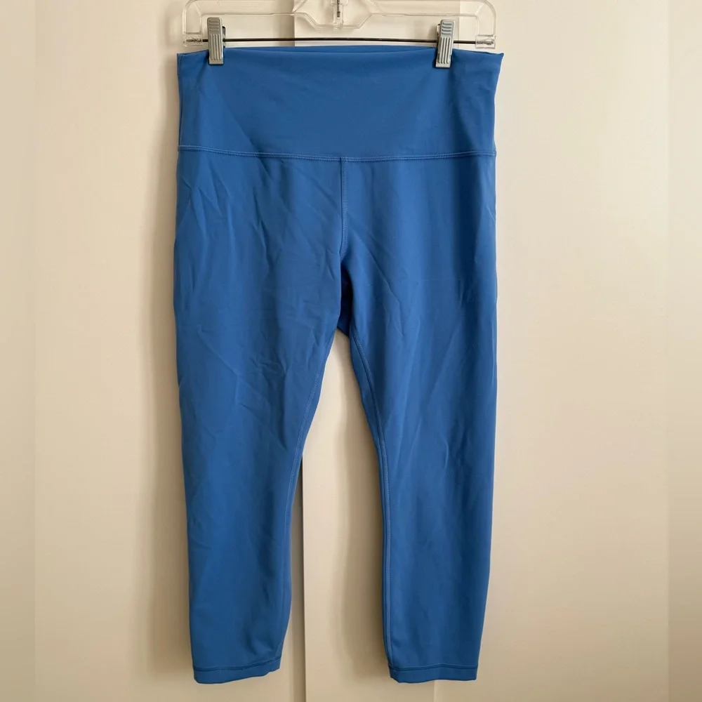 Lululemon Leggings Tights Cropped Pants Blue High Rise 12 Yoga Pilates Workout - Picture 8 of 10